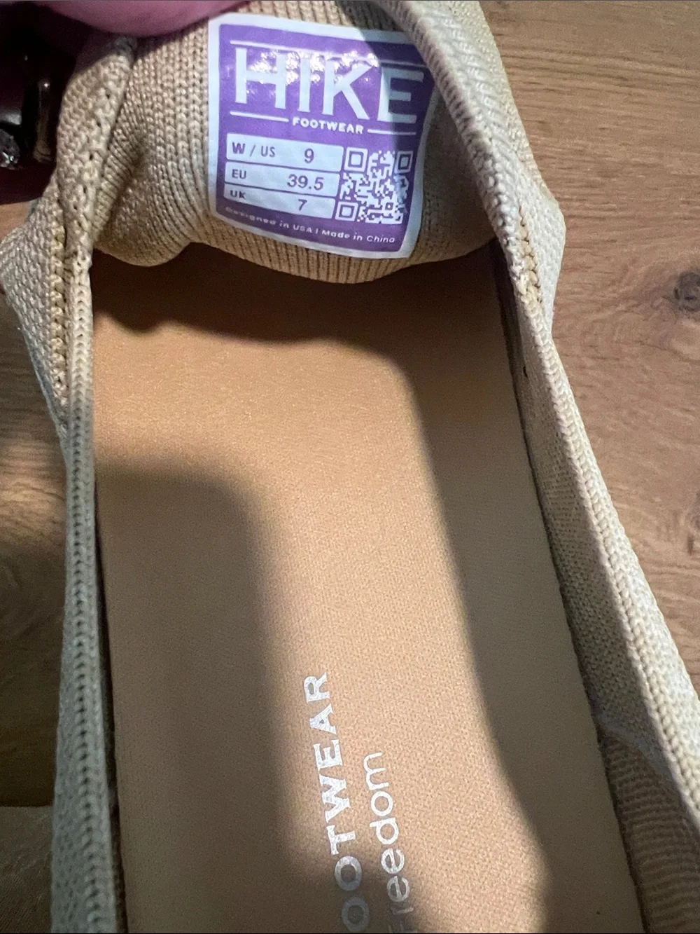 Hike Footwear Valenza Hands-Free Barefoot Knit Loafer Tan Neutral NWT Size 9